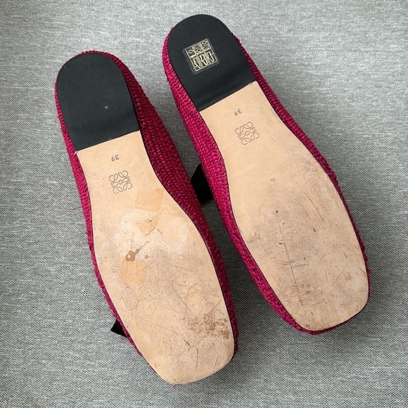 Loewe Cloth Raffia Flats Pink - Picture 3 of 3